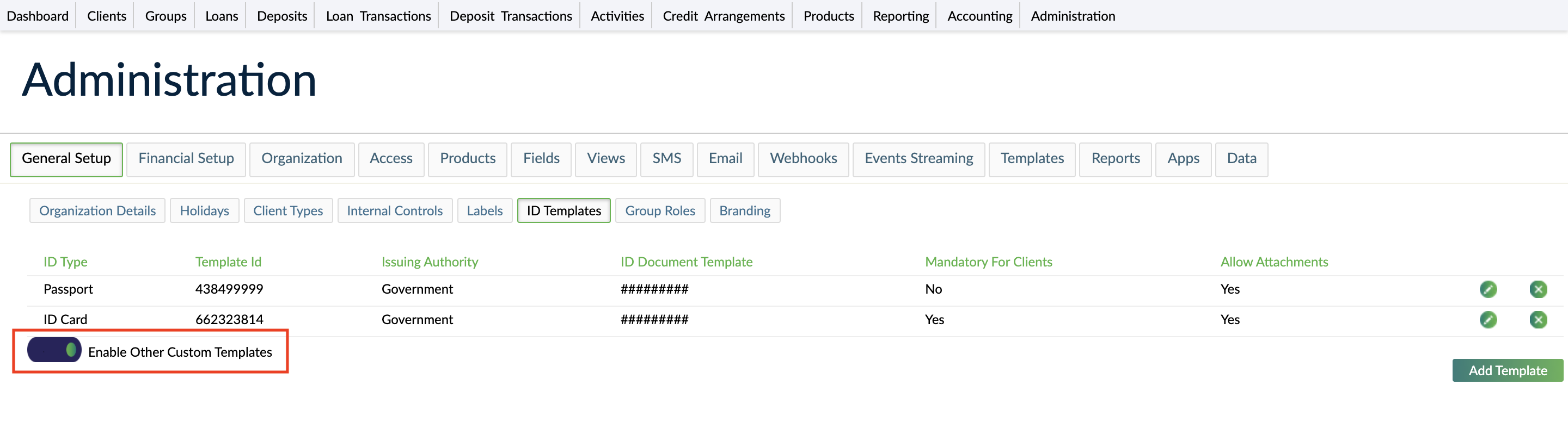 The Enable Other Custom Templates Toggle